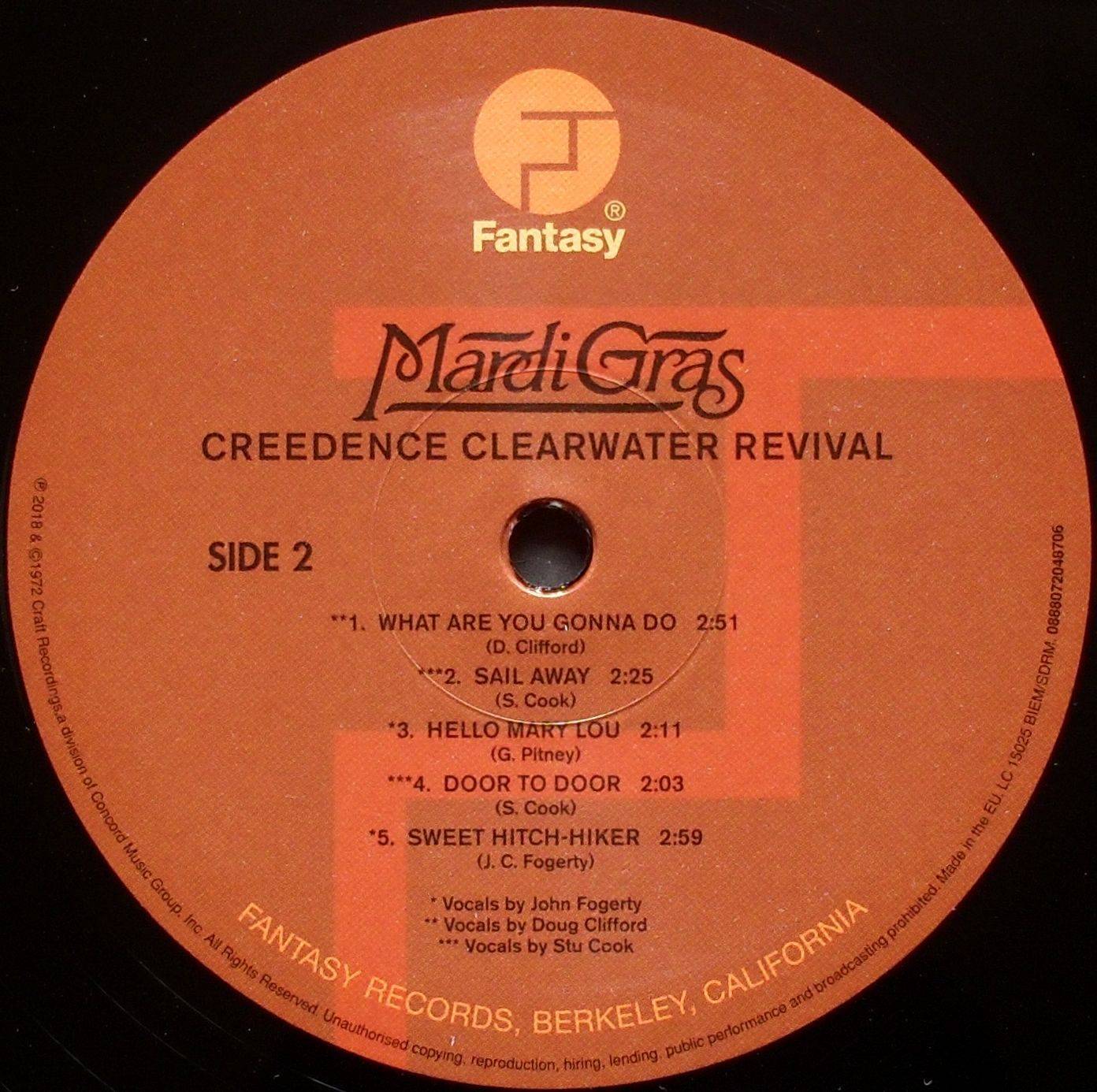 Creedence Clearwater Revival Mardi Gras [lp label b Eu]